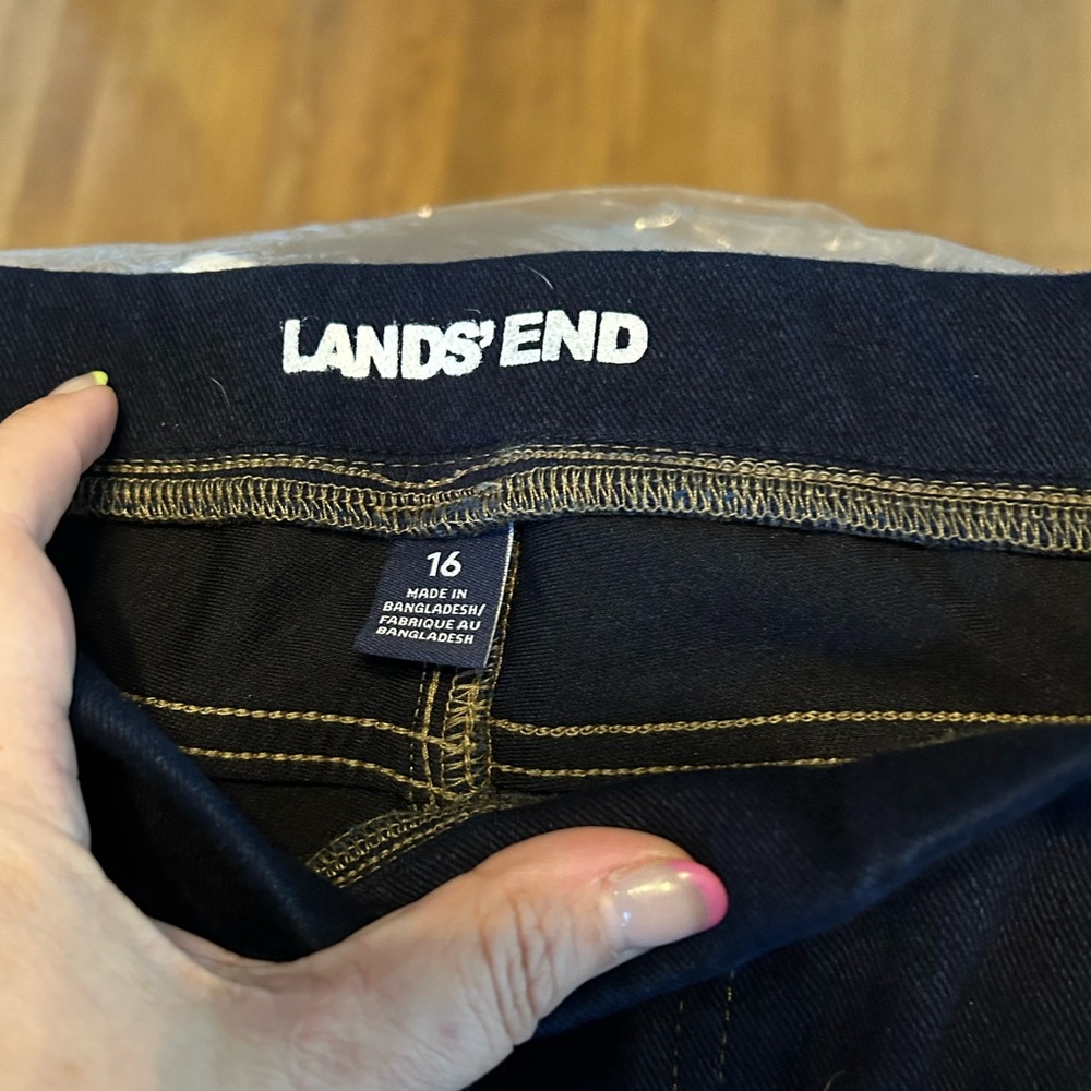 NWT Lands End girls jeggings size 16, dark wash